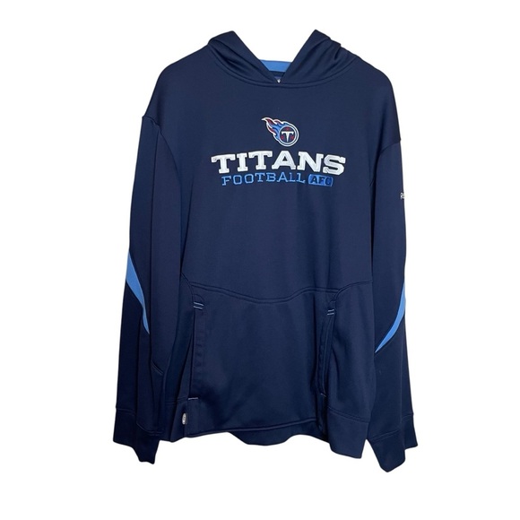 Reebok Tennessee Titans Hoodie Sweatshirt Pullover Embroidered NFL On Field LG - Picture 1 of 11